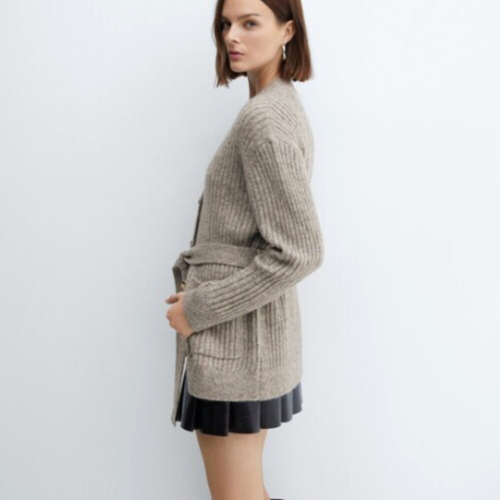 Mango Buttoned Ribbed Cardigan - Picture 5 of 6